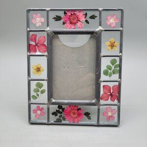 Liz Claiborne Pressed Flower Glass Photo Frame 2 x 3 Photo